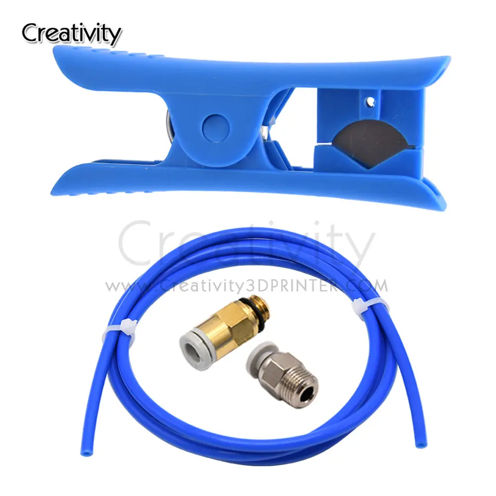 Pneumatic Quick Connector with Mini Portable Pipe Cutter For 1.75mm Filament PC4-01 PTFE Tube 1 or 2 Meter 3D Printer Parts