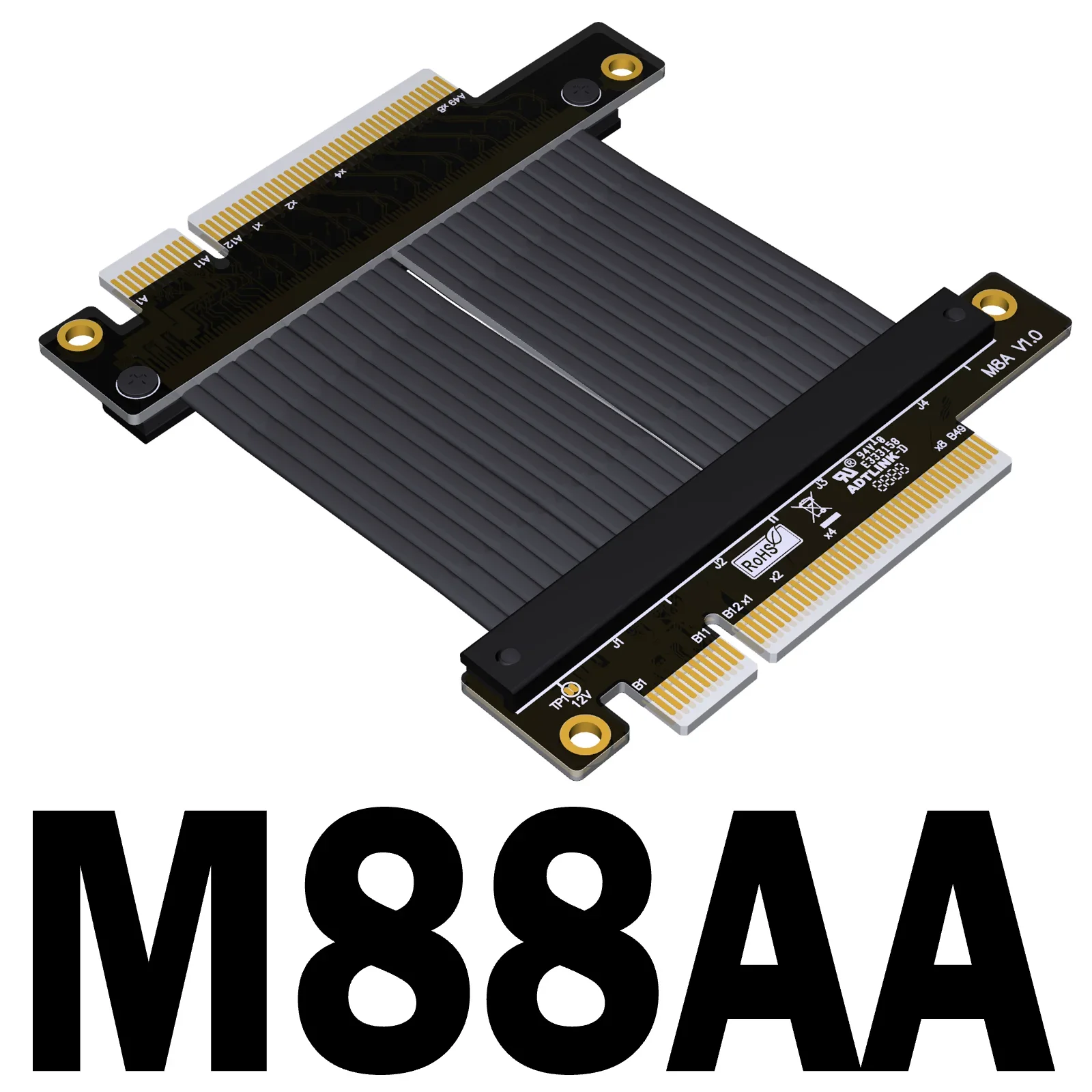 

M88AA 4.0 M88AB Gen4.0 PCI-E 4.0 x1 x8 Adapter Board Male Female Riser Extender Cable 8x PCIE TX-RX Signal Docking Jump GPU Cord