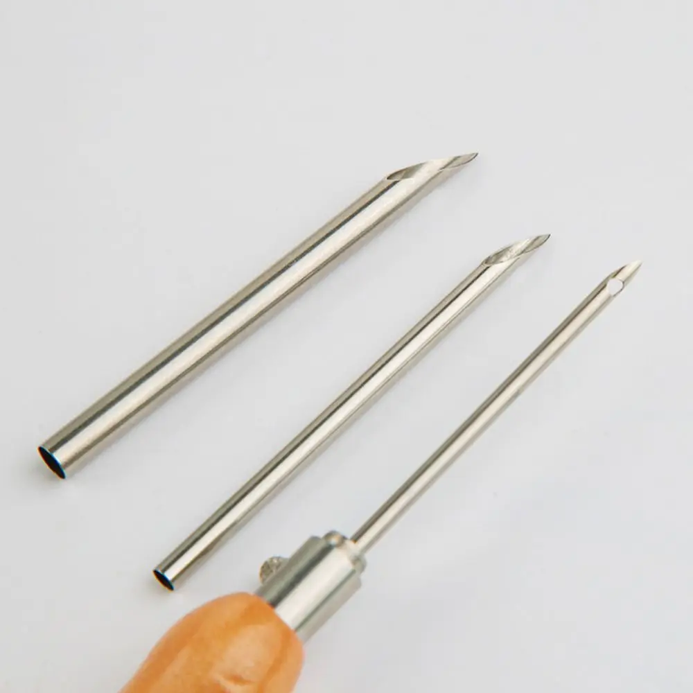5개입 2.5mm/3.5mm/5mm 펀치 니들 세트 나무 손잡이 조절 가능한 재봉용 송곳 세트 DIY 자수 공예 자수 바늘