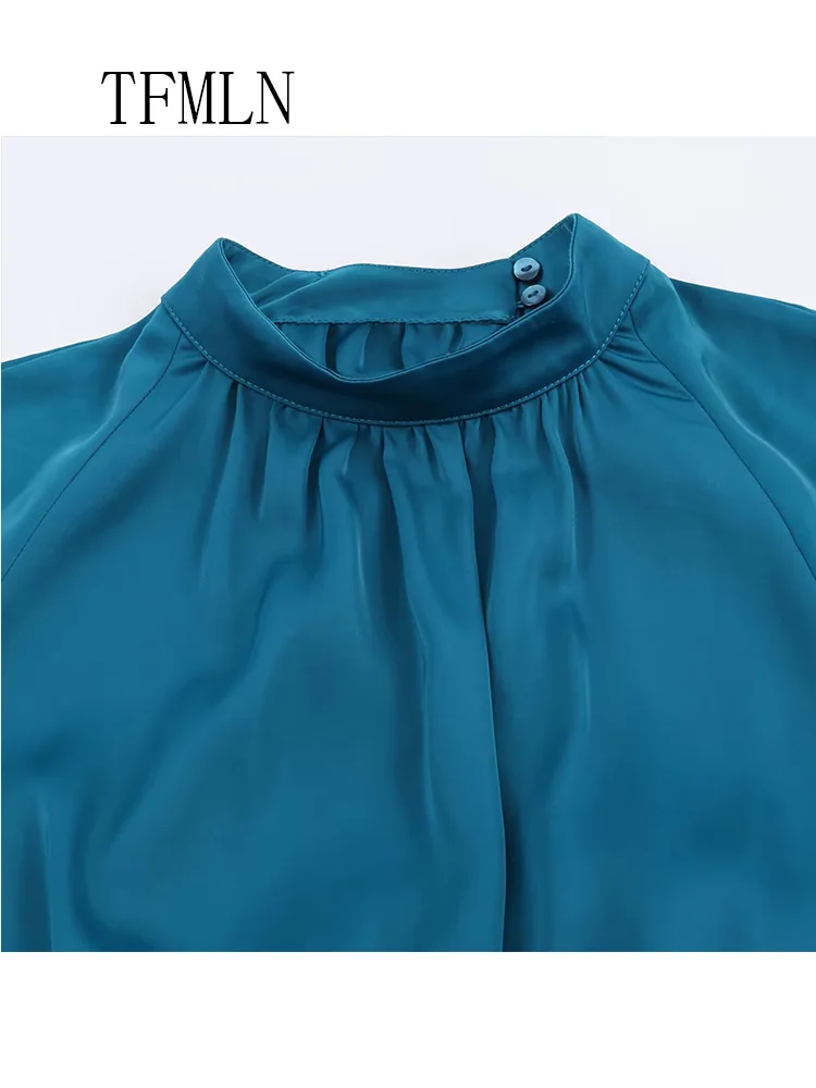 Fashion Women Solid Midi Long Dresses 2026 Spring Summer Elegant O-neck Flare Sleeve Causal Chic Dress Simple A-line Party Dress