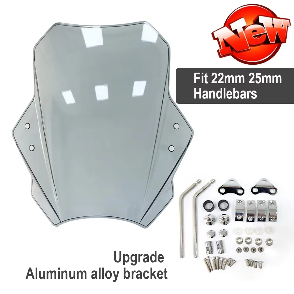 For KAWASAKI SUZUKI YAMAHA HONDA BMW Universal Motorcycle Windscreen Windshield Covers Screen Smoke Lens Motorbikes Deflector motorcycle windshield