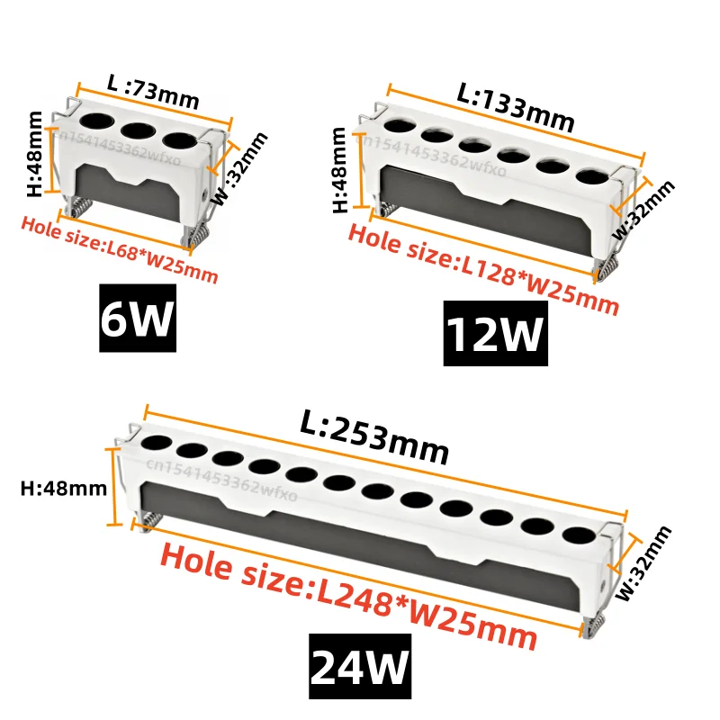 Stmívatelné mini LED downlight klas linky lehký 110V-220V doušek light6w12w24w mříž lehký strop lehký žití pokoj vnitřní osvětlení