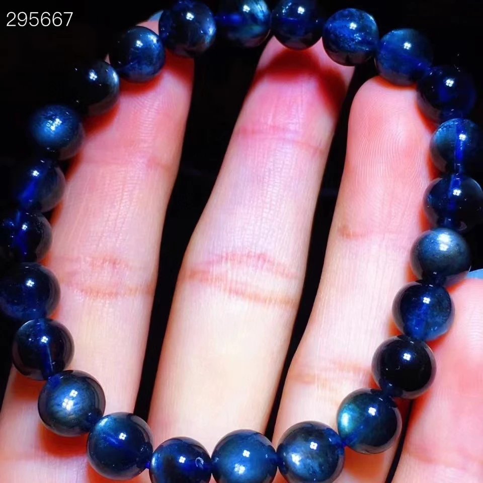 

8mm Natural Blue Aquamarine Quartz Bracelet Star Light Clear Round Beads Gemstone Devil Blue Aquamarine Women Men AAAAA