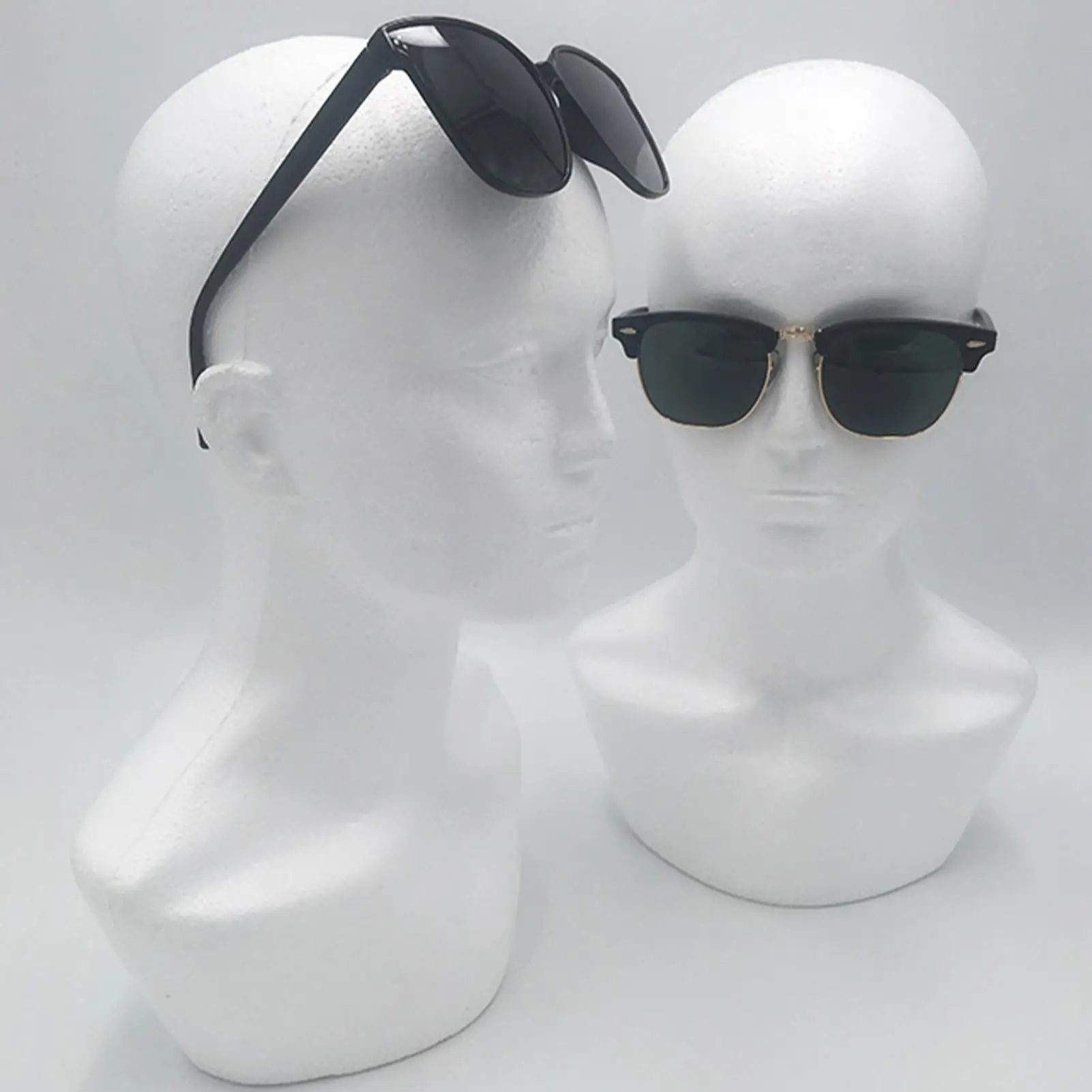 Mannequin Head Male Wig Display Mannequin Head Model Foam Mannequin Head Wigs Glasses Hat Display Holder Stand Photograph Props