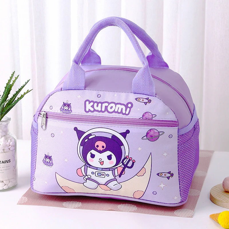 Hello Kitty Sanrio Insulated Lunch Bag, Kuromi Cinnamoroll Widened Aluminum Foil Material Bento Bag, Waterproof Oxford Fabric
