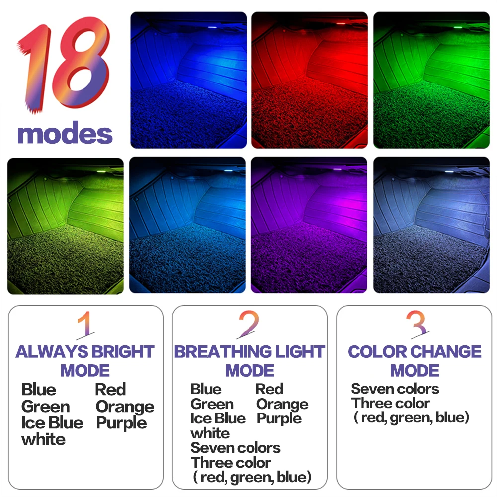 รูปสินค้า ไฟ LED RGB ตกแต่งพื้นที่วางเท้ารถยนต์