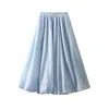 New In 2025 Summer Skirt For Women Bud Korean Fashion Sweet Female Luxury Design Solid Color Midi Long Elegant Skirts 1
