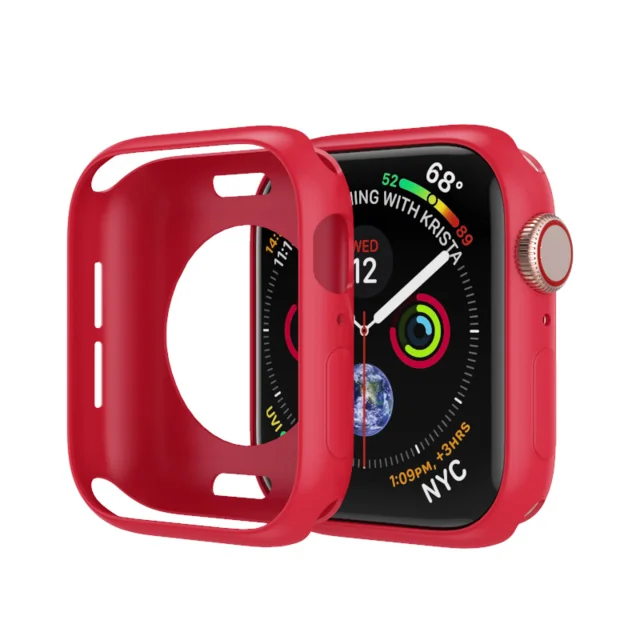 Candy Soft Silicone Case for Apple Watch 3 2 1 42MM 38MM Cover Protection Shell for iWatch 4 5 6 SE 44MM 40MM Watch Bumper black 16 rose red