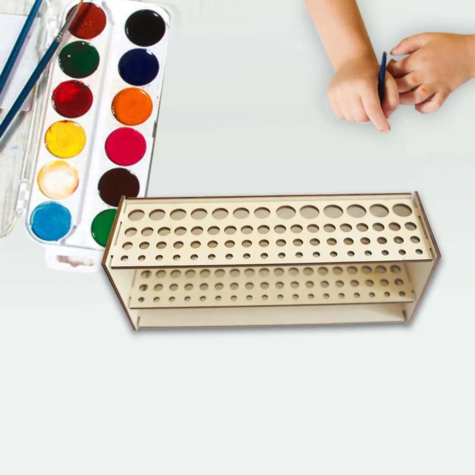 

Paint Brush Holder, Pen Holder Display Portable Wood Multifunctional Artist Brush Organizer Holding Rack Bedroom