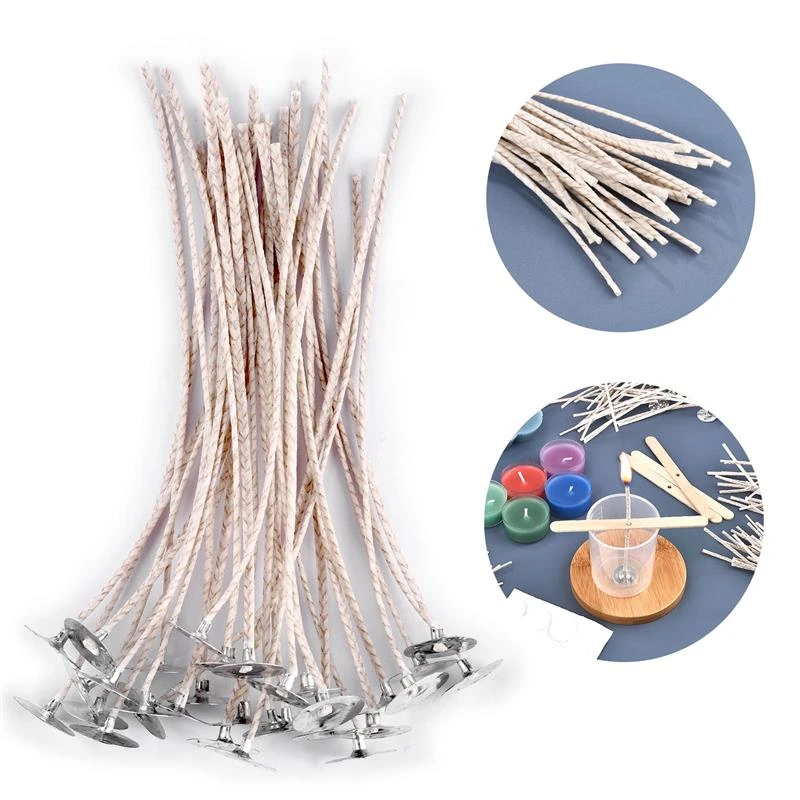 30pcs/Set Original Smokeless Candle Wicks Soy Wax Core Woven Cotton Core Kerosene Lamp Wax Line