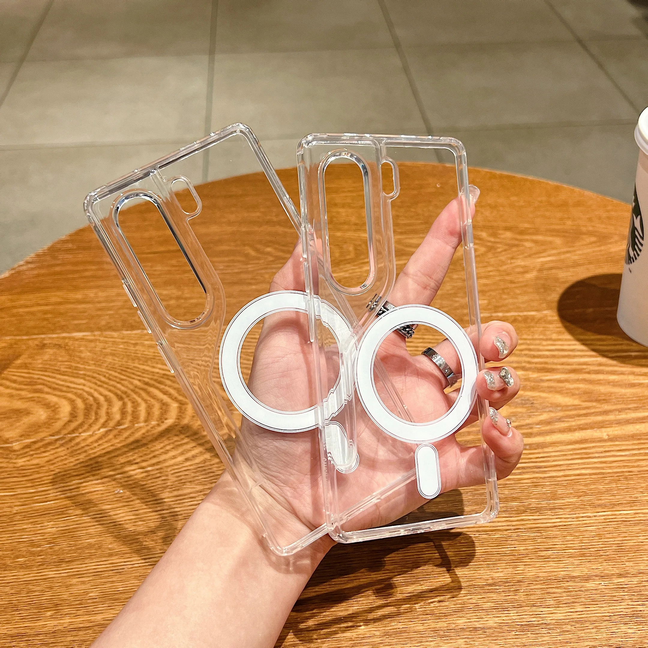 Magnetic Crystal Clear Acrylic Back Case - Shockproof and MagSafe-Compatible Cover
