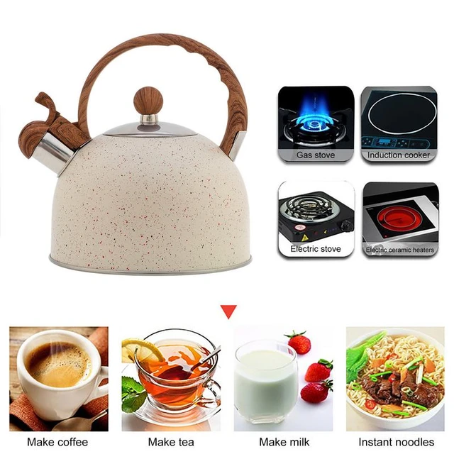 Whistling Water Kettle Heat Resistant Kettles With Handle Inverted Nozzle  Cover Pour Spout Stove-top Water Container For Halogen - Water Kettles -  AliExpress