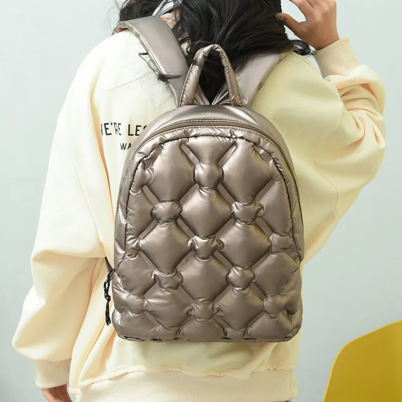 

Зимний пуховой рюкзак, вместительные хлопковые рюкзаки для подростков, студенческий Школьный рюкзак, модная женская сумка на плечо, новый дорожный рюкзак унисекс