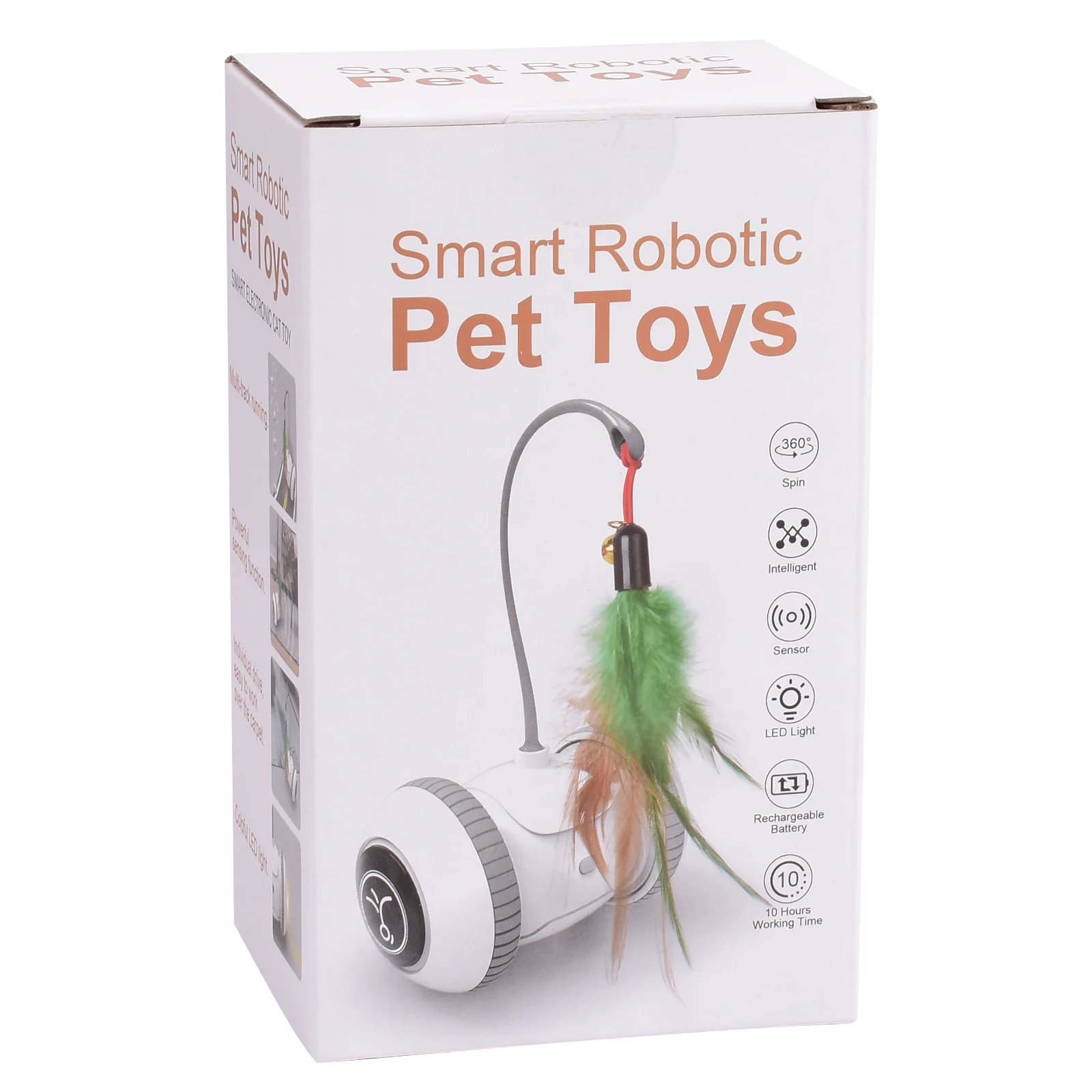 Automatic Sensor Cat Toys Interactive Smart Robotic Electronic Feather Teaser Self-Playing USB Rechargeable Kitten Toys for Pets 