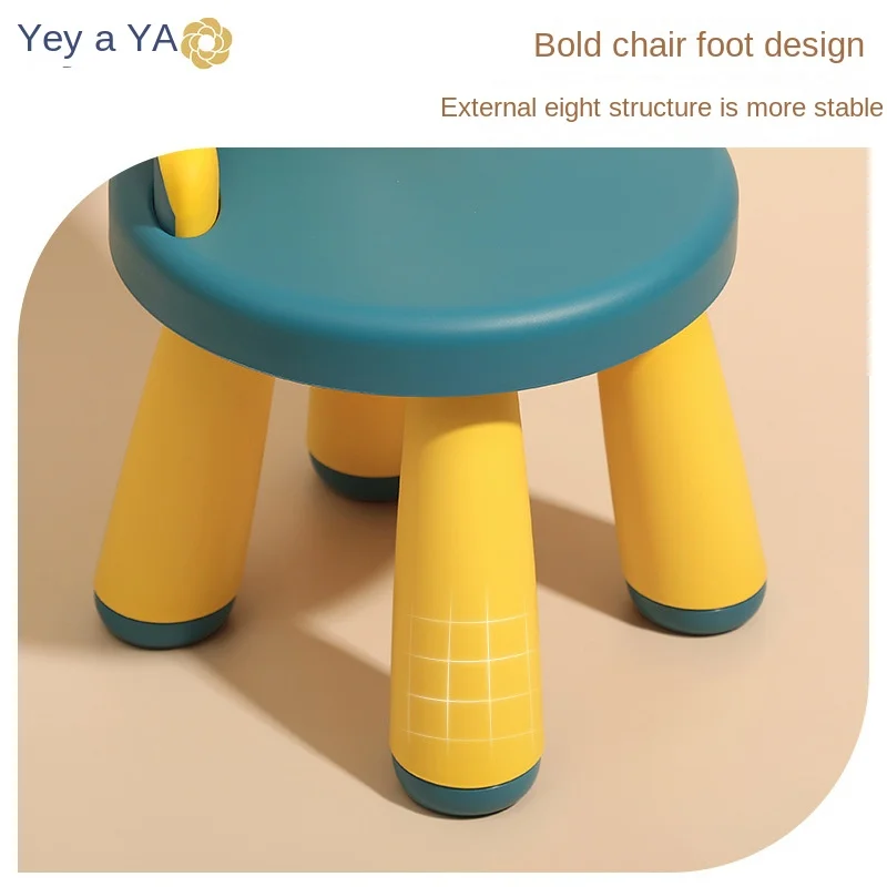 Children's Learning Painting Stool Plastic Seat Home Cartoon Baby's Chair Kindergarten Small Bench Backrest Chair
