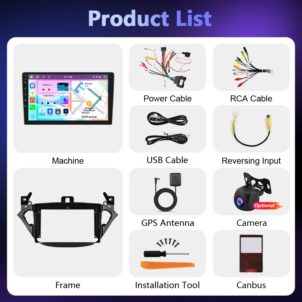 Radio de coche Podofo CarPlay Android Auto para Opel Corsa 2015/Opel Adam 2013-2016 con navegación GPS, radio multimedia 2Din para coche. 6