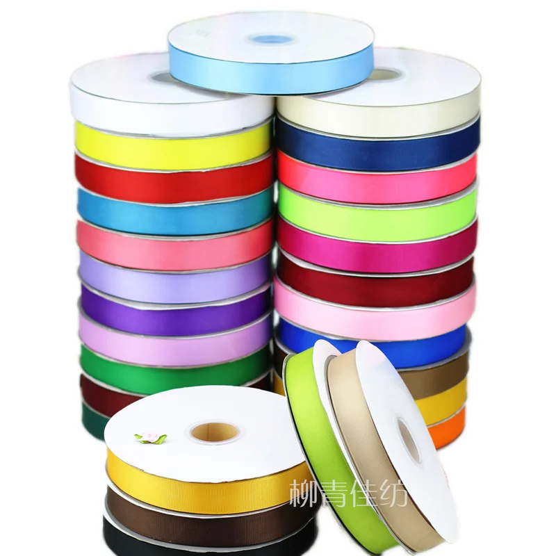 (100 Yards/roll) Grosgrain Ribbon Wholesale Gift Wrap Decoration Handmade DIY Christmas Ribbons (10/12/15/20/25/38mm)