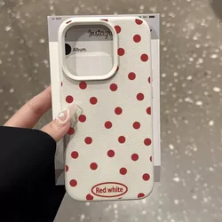 Elegant Pink Polka Dot Lichee Leather Pattern Phone Case - Shockproof Design - Samsung S21 Plus 5G (PWW - 310HKX203A1)