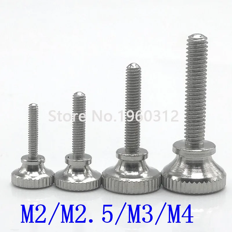 M2/M2.5/M3/M4/M5/M6 304 Stainless Steel Knurled Thumb Screws Bolt GB834 