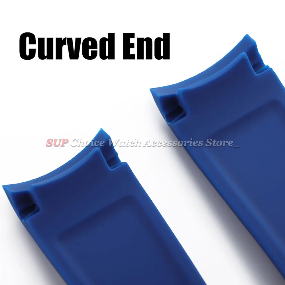 High-Quality Silicone Rubber Sport Watch Band with Curved Ends - Waterproof Bracelet