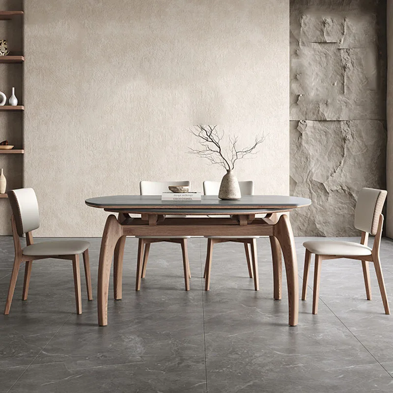 

Unique Wooden Table Kitchen Round Extendable Design Nordic Space Saving Table Small Luxury Mesas De Restaurante Modern Furniture