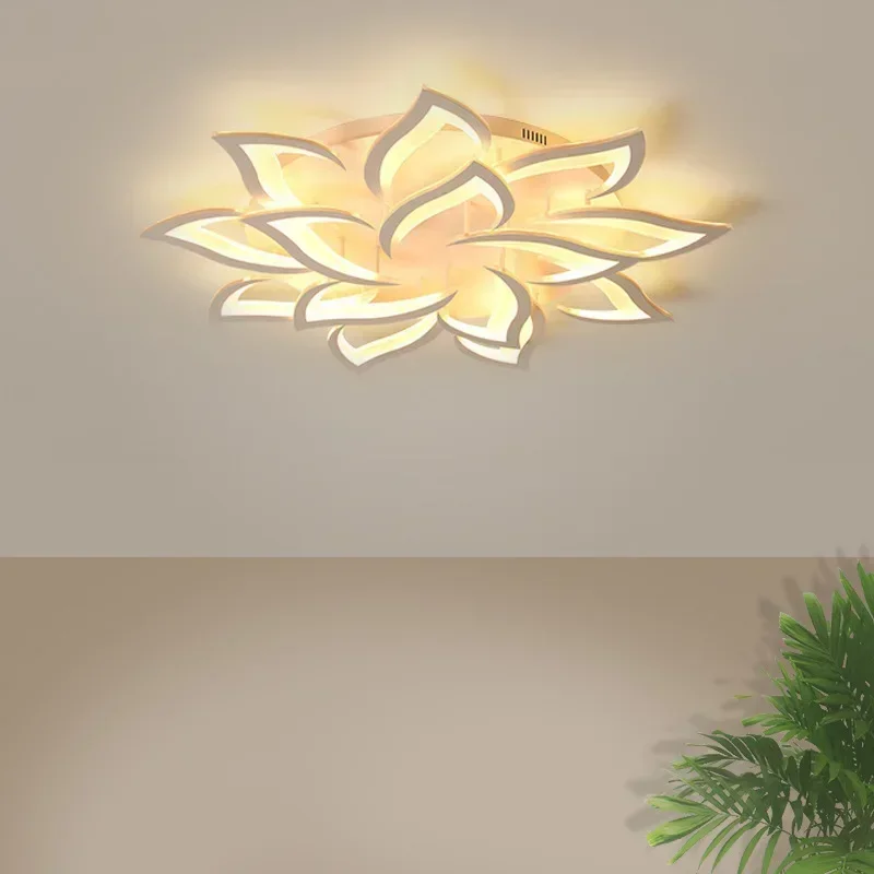 Modern Luxury Led Ceiling Chandelier for Living Room Kitchen Bedroom Lamp Home Decorations White Lighting Acrylic Fixtures