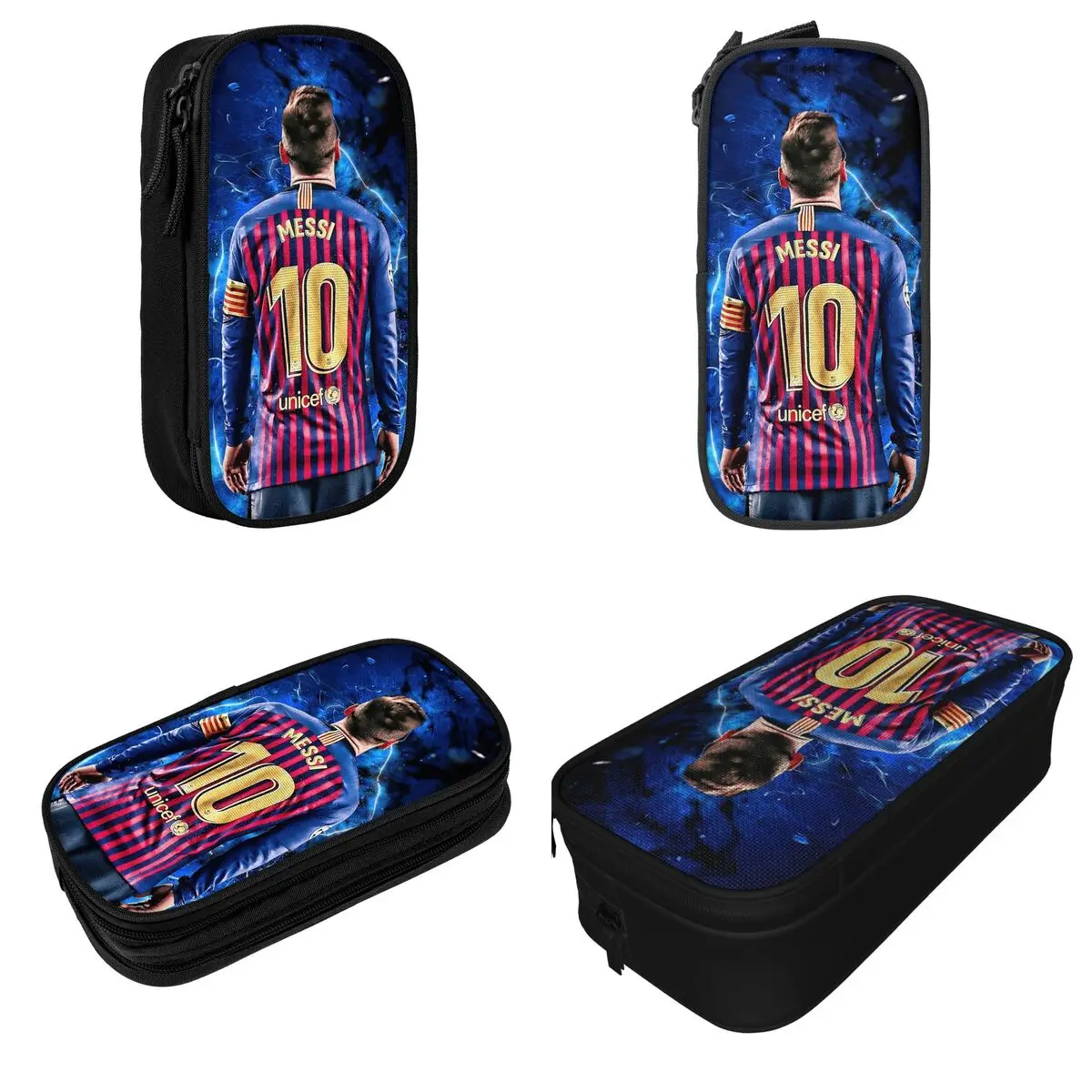 Classic Messi Football Pencil Case Double Layer Large-capacity Office Supplies Pen Case Amazing Gift For Soccer Fan 2