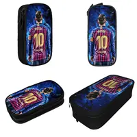 Classic Messi Football Pencil Case Double Layer Large-capacity Office Supplies Pen Case Amazing Gift For Soccer Fan 2
