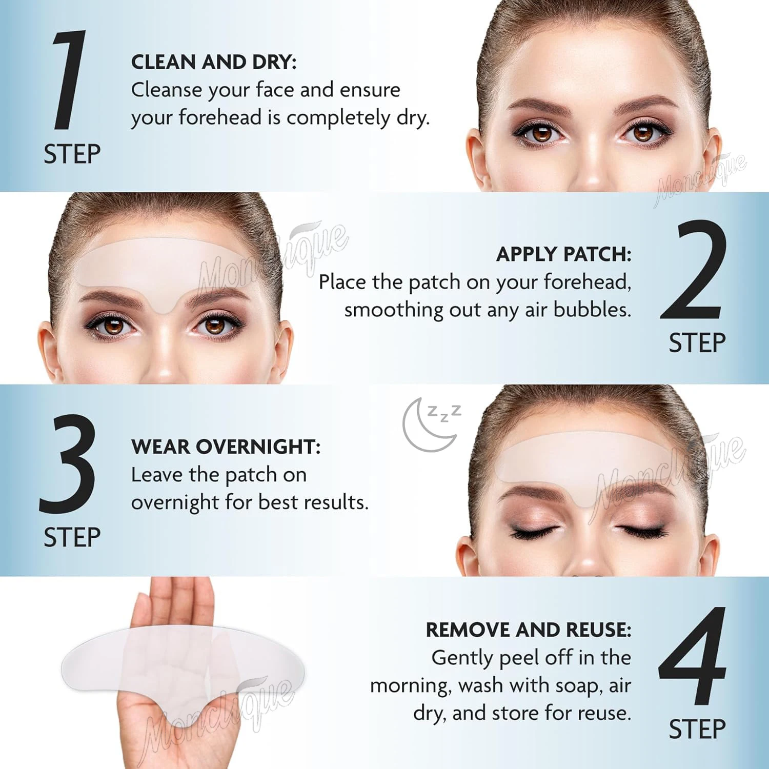 Reusable Silicone Patches Forehead Wrinkle Patch Lightening Forehead Wrinkle Gel Patch Anti Rimpel Pads Facial Skincare Stickers