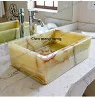 อ่างล้างหน้าหินอ่อนธรรมชาติสไตล์อิตาเลียนหรูหราแบบเรียบง่ายทันสมัย อ่างล้างหน้าแบบตั้งโต๊ะสำหรับใช้ในบ้าน 6