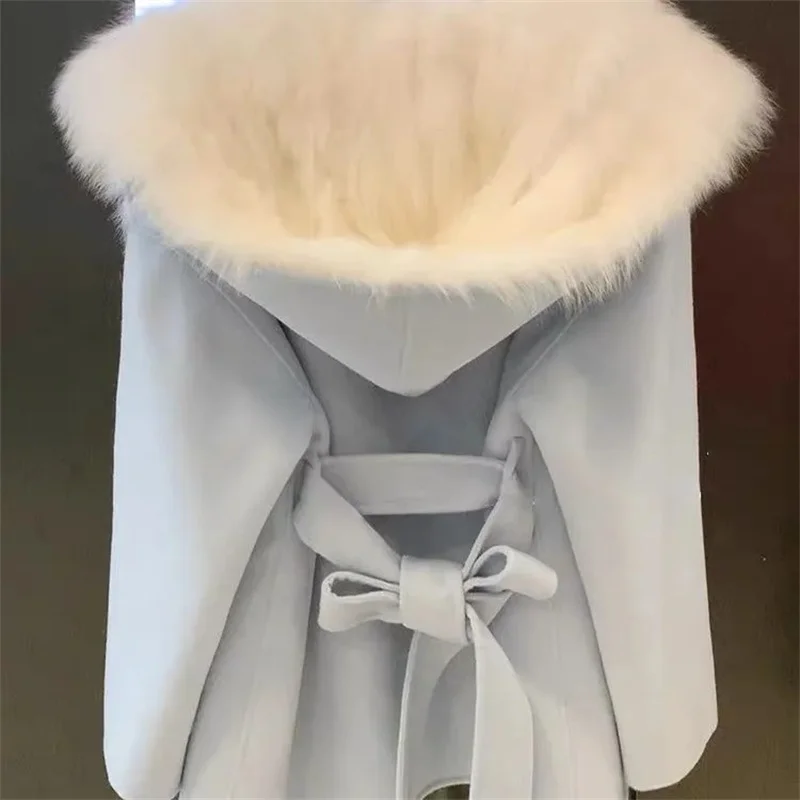 LVLVUU معطف صوف نسائي حزام خريفي