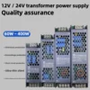DC 12V 24V Switching Power Supply AC200-240V Mute Lighting Transformers 60W 100W 200W 300W 400W LED Light Driver Power Adapter