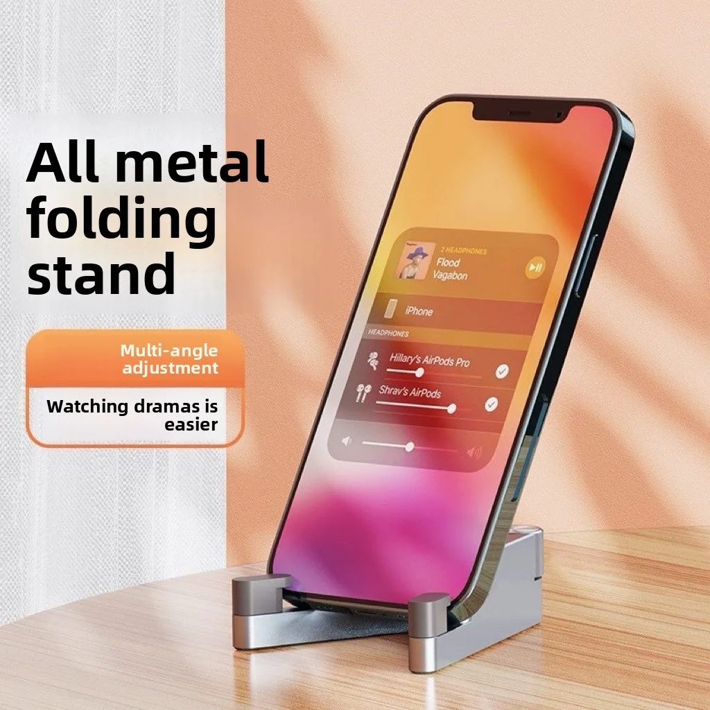 Foldable Metal V-Shape Phone and Tablet Stand for Desktop & Live Streaming