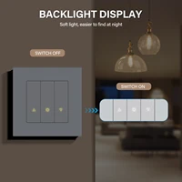 BSEED WIFI Dimmer Switch 1/2/3/4Gang Smart Click Button Switch Glass Panel White LED Indicator Tuya Smart Life Alexa Control