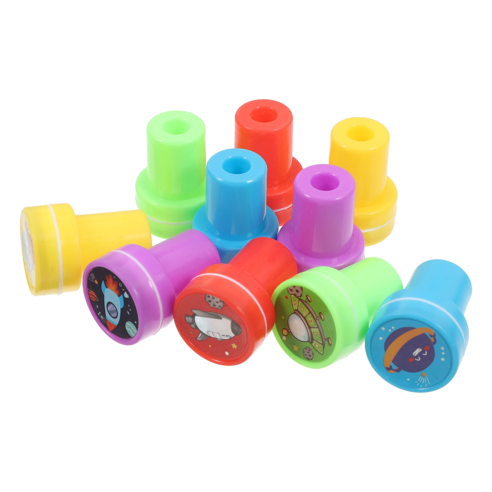 10 Pcs Space Universe Seal Decorative Journal Stamp Kids Stampers Halloween Child   Cartoon Theme Stamp  Pattern Stamps 