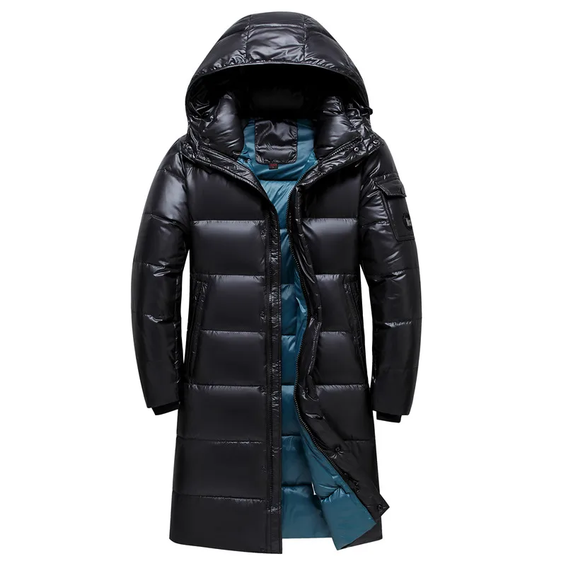 

2023 Men's Long Knee-length Down Jacket Thickened 90% White Duck Down Warm Parker Coat Male Brand Clothing Outerwear