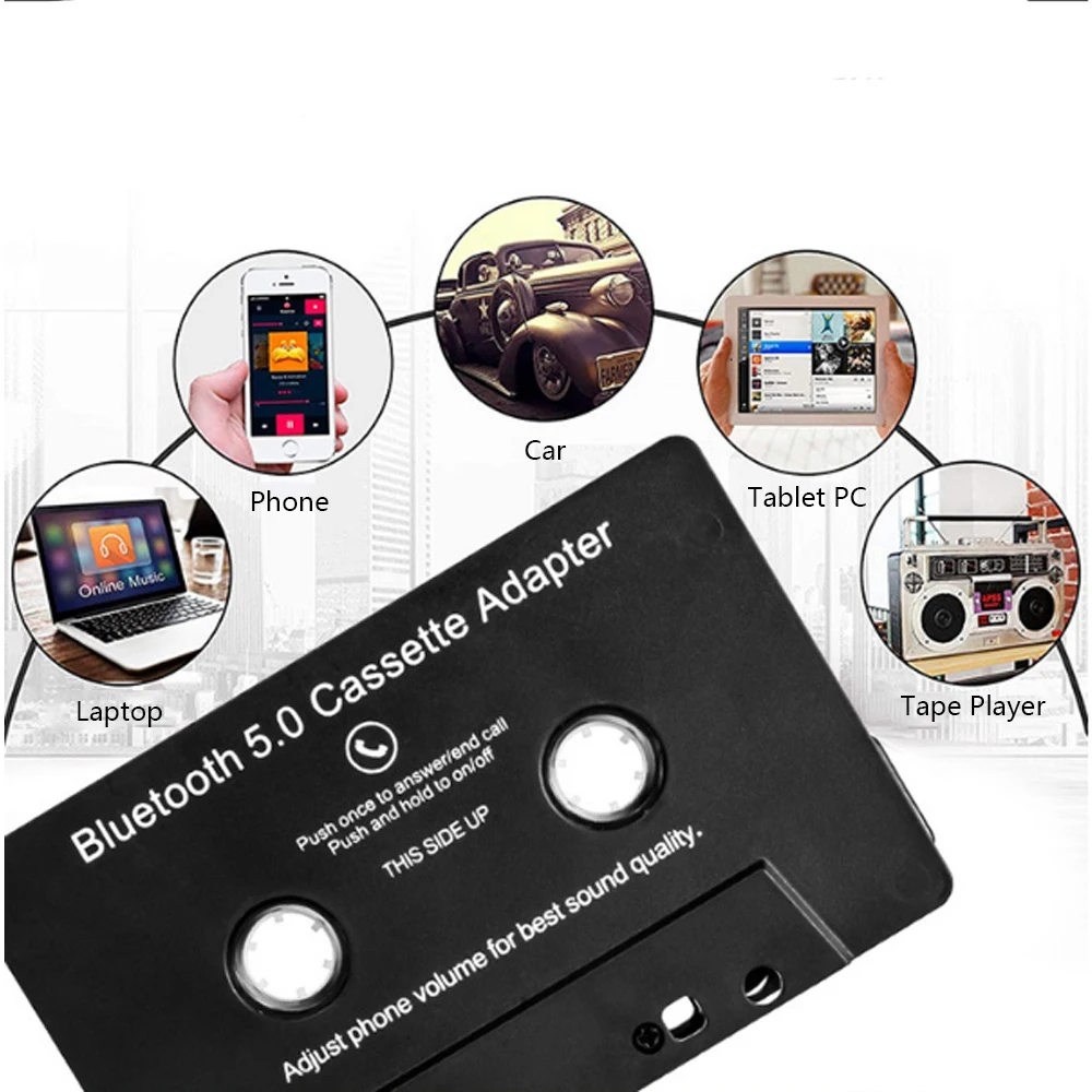Universal Bluetooth 5.0 converter car tape converter car MP3/SBC/stereo Bluetooth audio cassette player AUX adapter