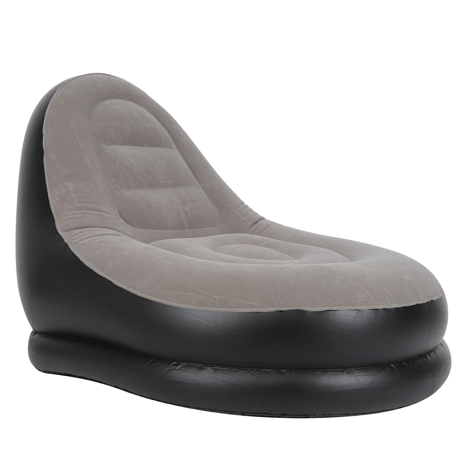 Modern Inflatable Folding Recliner Sofa Chair with Footstool for Living Room Balcony Garden