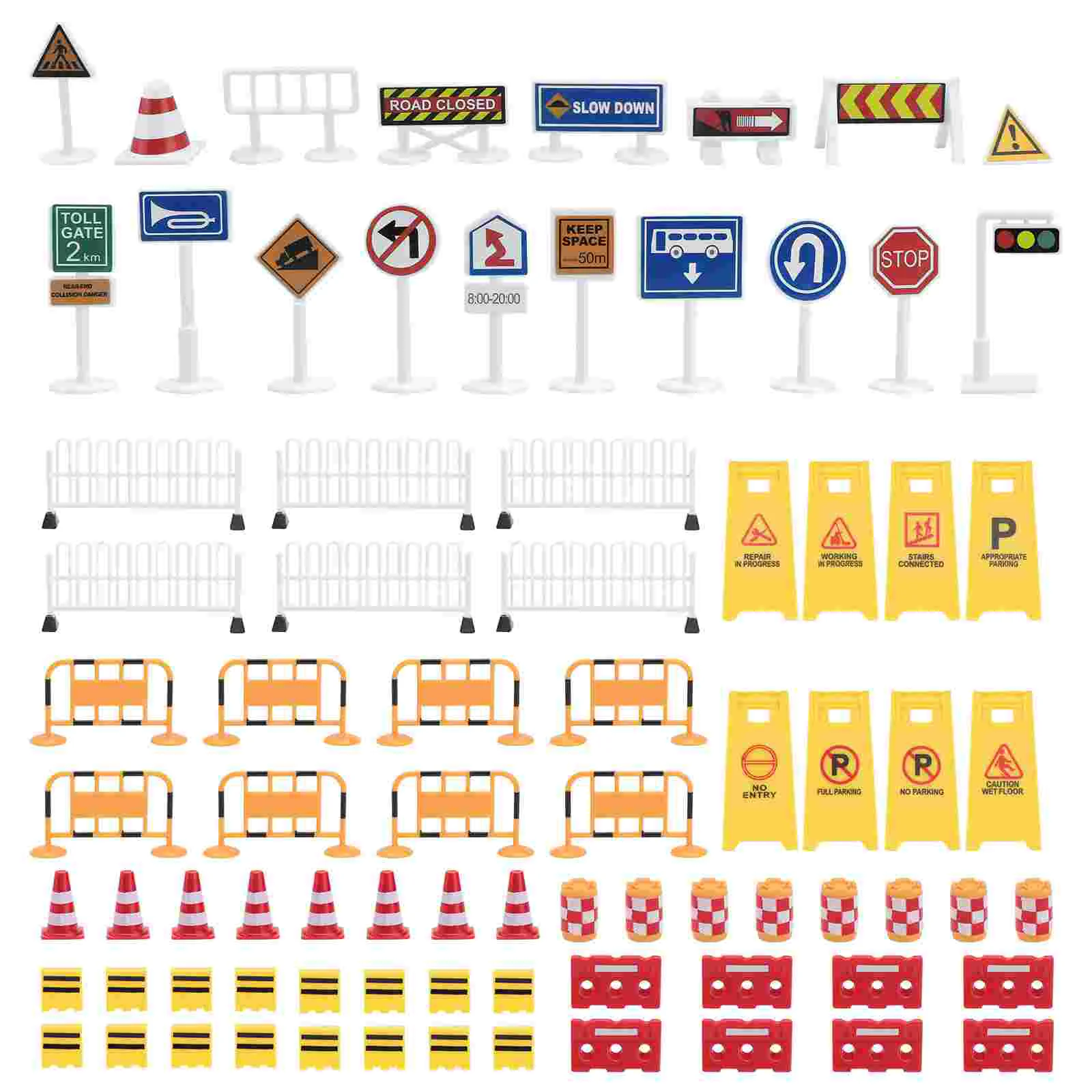 

Simulated Traffic Barrier Signs Warning Roadblock Children Road Sign Toy
