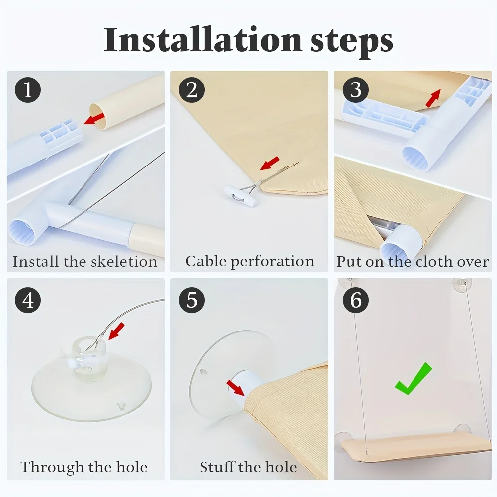 Winter Cat Hammock Window Hanger, Detachable Pet Hammock, Pet Supplies, Available in Multiple Colors,suction Cup Cat Swing