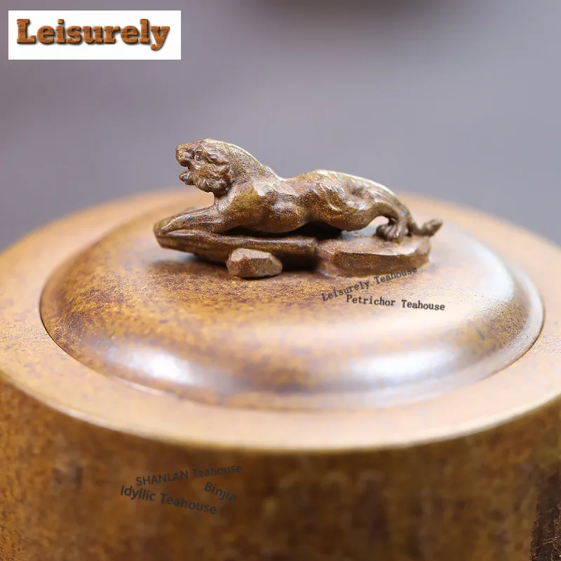 260ml Yixing Purple Clay Teapots Handmade leopard Pot Raw Ore wood-fired porcelain Tea Brewing Kettle with Infuser Zisha Tea Set