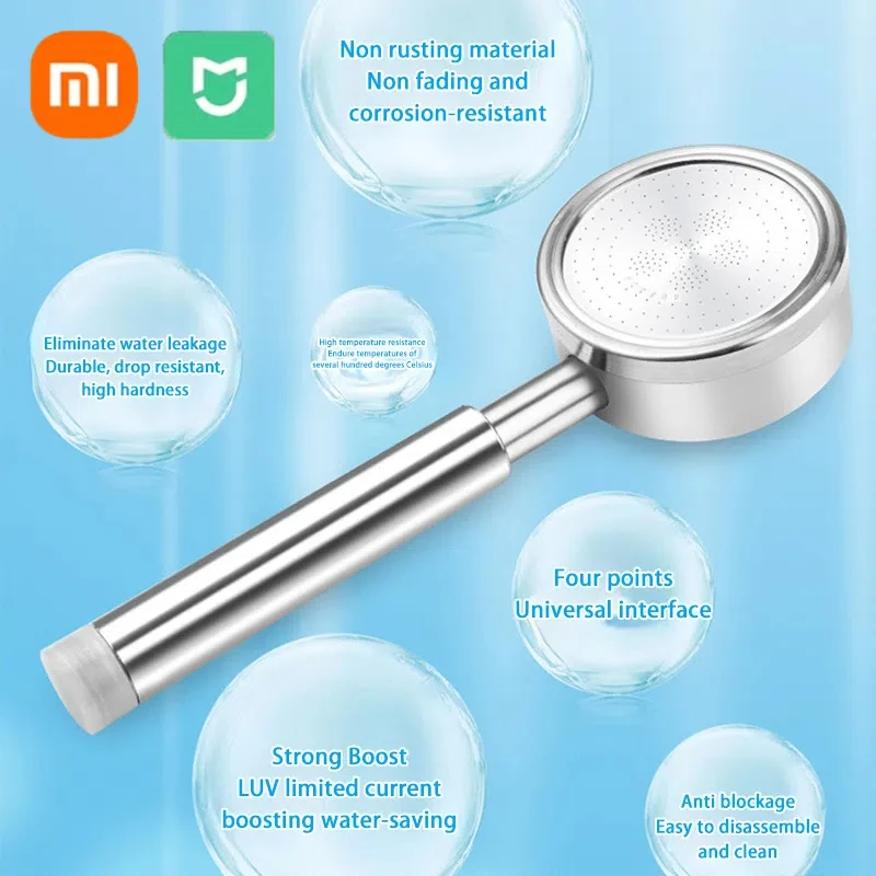 Xiaomi Mijia 304 Stainless Steel Shower Head Handheld High-pressure Bathroom Wall Mounted Water Saving Sprayer Rainfall Shower 6