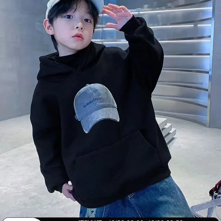 남아용 후드 탑 맨투맨 스트리트웨어 재킷, 아동복, 가을 컬렉션, 2023 새로운 스타일