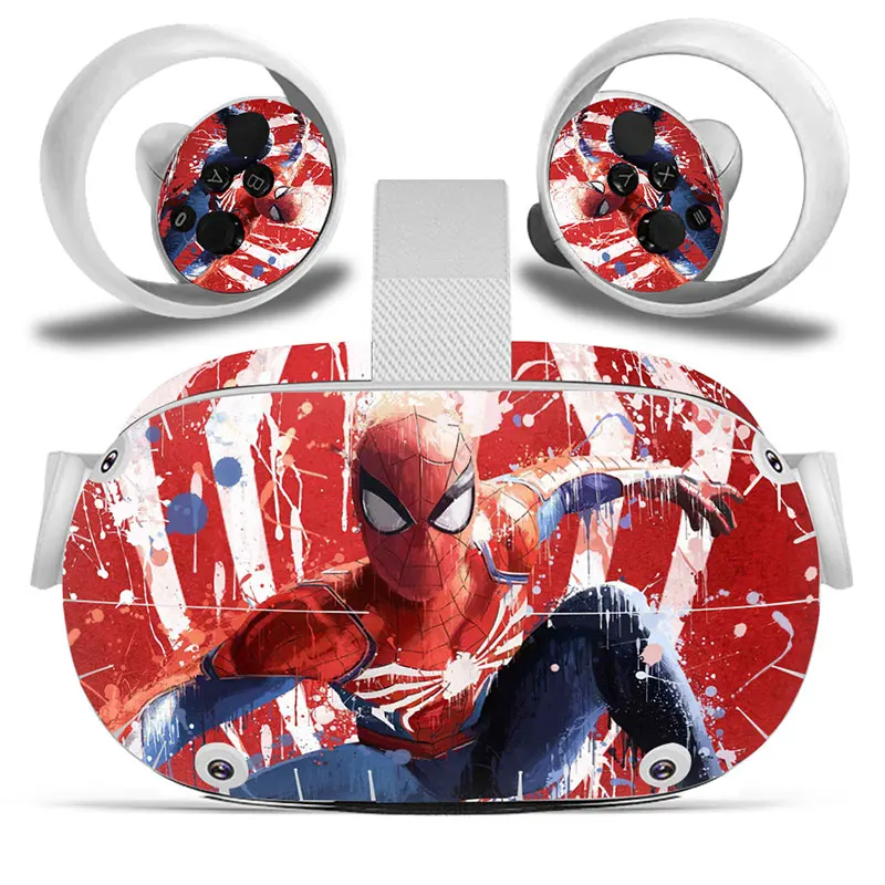 Marvel Iron man Vinyl Skin Sticker for Oculus Quest 2 VR Sticker Headset Virtual Reality Decals Protective PVC Skin 