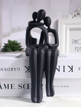 Sculpture de figurine abstraite de style minimaliste, statues abstraites en résine, pièces d'art de décoration d'intérieur pour chambre à coucher, salon et bibliothèque 1