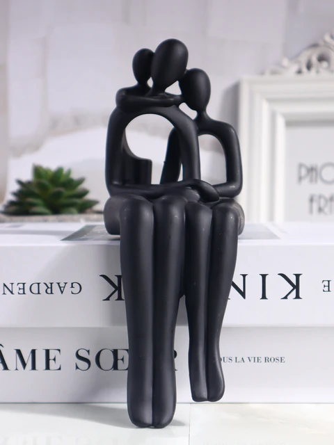 Sculpture de figurine abstraite de style minimaliste, statues abstraites en résine, pièces d'art de décoration d'intérieur pour chambre à coucher, salon et bibliothèque 1