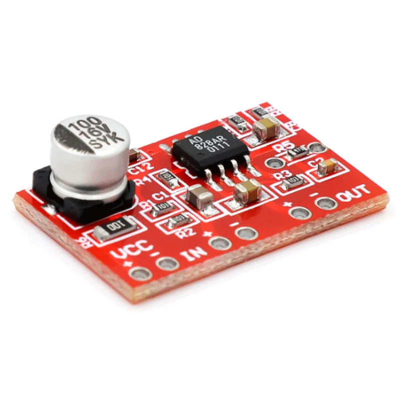 DC 3.8V15V AD828 Stereo Dynamic Microphone Preamplifier Board MIC