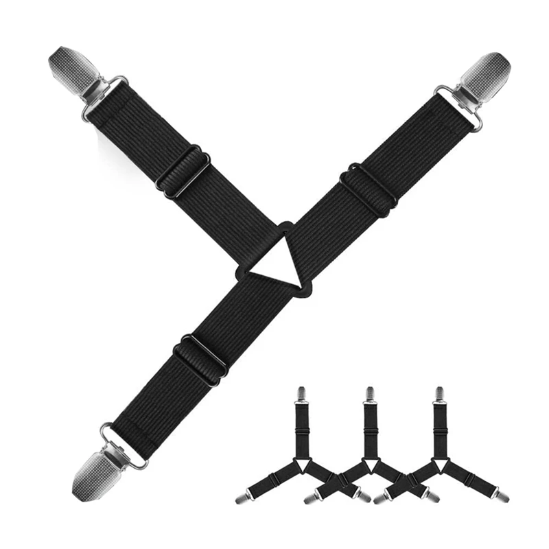 

Sheet Fastener Adjustable Elastic Fasteners With Iron Clips,Bedsheet Holder For Fitted Sheets,Easy Install