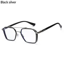 Enhanced Comfort Polygon Eyewear with UV and Blue Light Protection (Black silver)