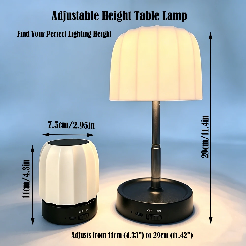 휴대용 무선 LED 테이블 램프 USB 포트, 터치 컨트롤 램프 캠핑, 침실, 파티오, 침대 옆, 야간 조명용 야외 테이블 램프